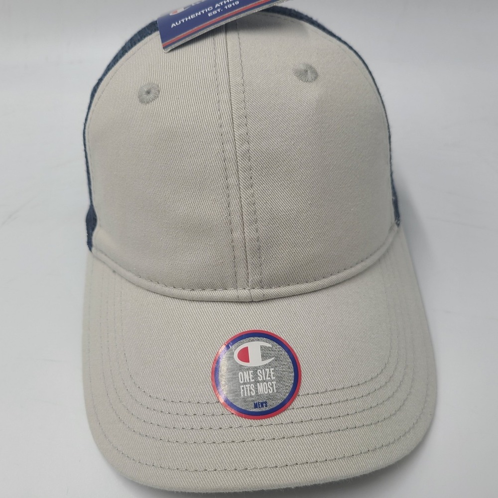 Champion Hat Snapback Trucker Mesh Gray Blue Casual‎ Wear Athleticwear Brand Men